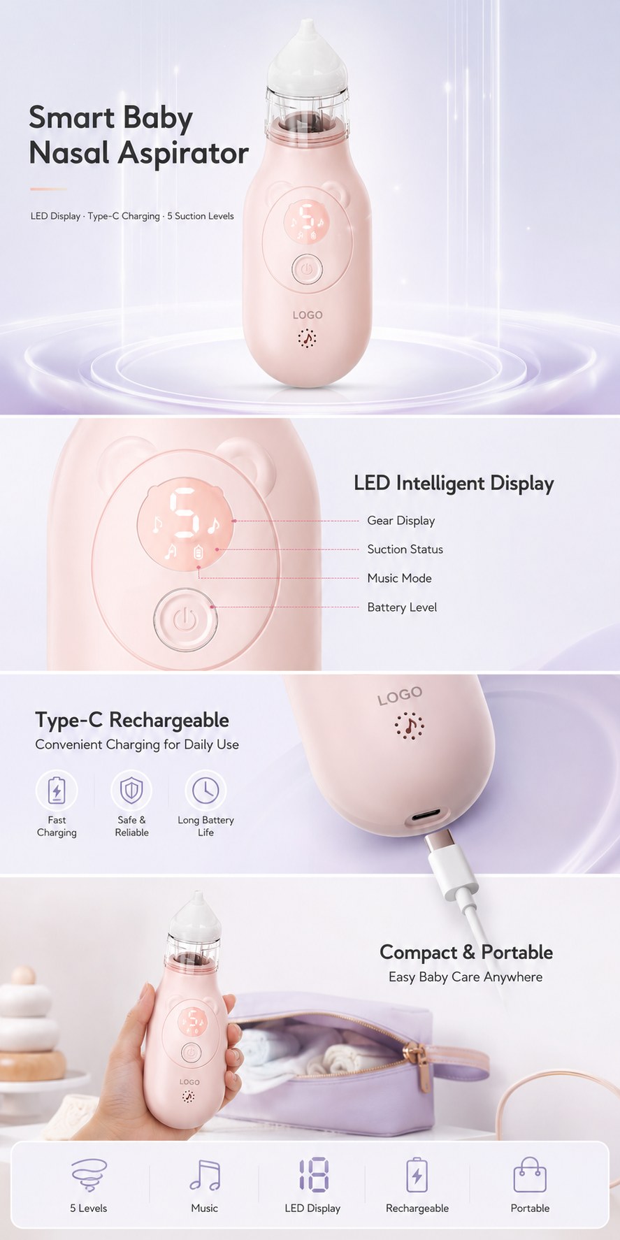DQ22PRO Electric Baby Nasal Aspirator Pro — features and specifications 1
