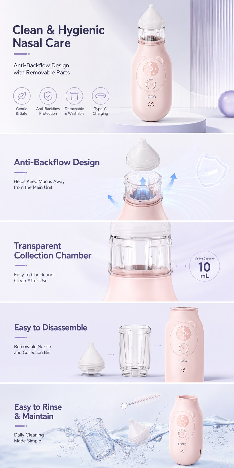 DQ22PRO Electric Baby Nasal Aspirator Pro — features and specifications 2