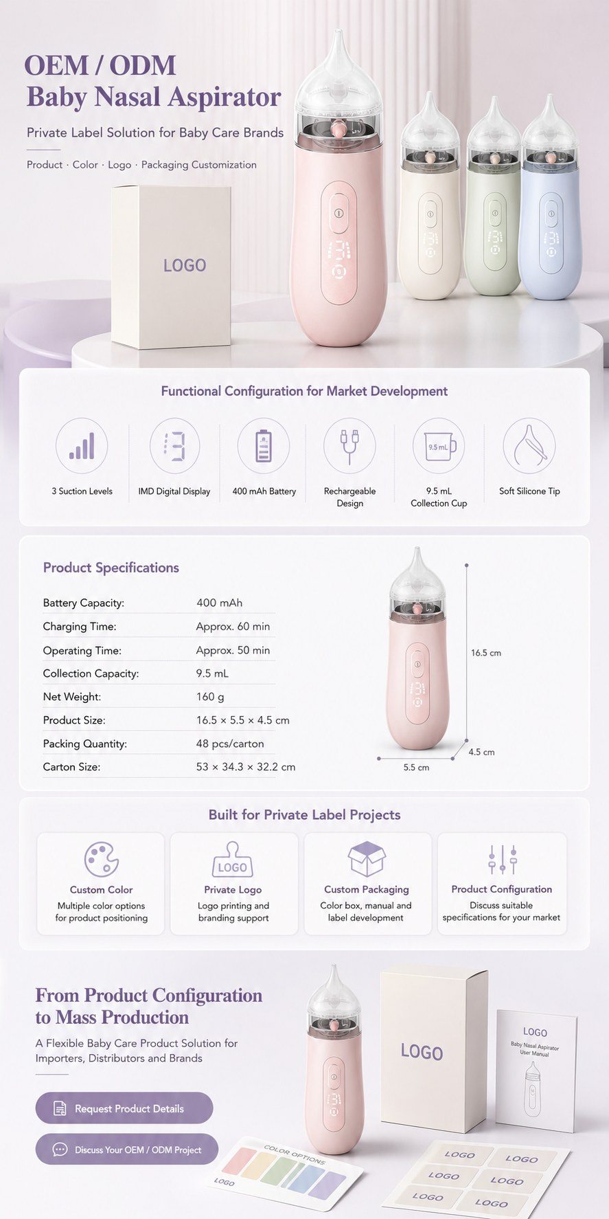 DQ30 전동식 영유아용 콧물흡입기 — features and specifications 1